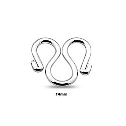Wholesale 925 Sterling Silver 14mm M or W Hook Clasp Finding