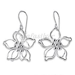 Wholesale 925 Sterling Silver Flower Design Plain Earrings
