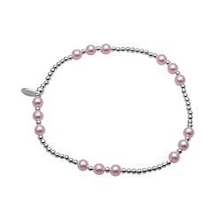 Pink Pearl Beaded Elastic Bracelet