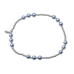 Blue Pearl Beaded Elastic Bracelet