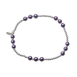 Light Purple Pearl Beaded Elastic Bracelet