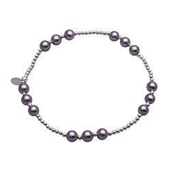Purple Pearl Beaded Elastic Bracelet