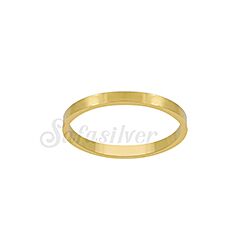 Wholesale 925 Sterling Silver Gold Plated Flat Plain Ring