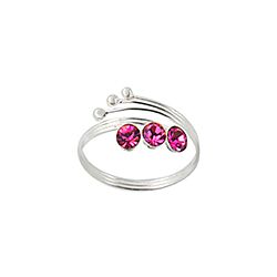Wholesale 925 Sterling Silver Crystal Triple Stone Stylish Toe Ring