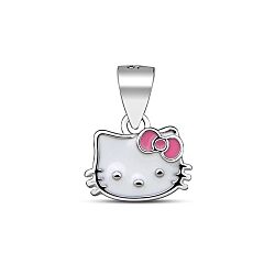 Wholesale Silver Enamel Kitty Kids Pendant