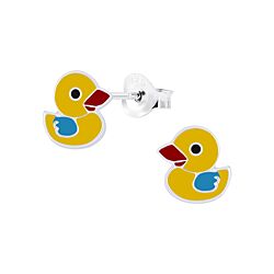 Wholesale 925 Sterling Silver Yellow Duck Kids Stud Earrings   