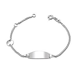 Wholesale Silver Disco Coin Tag Kids Bracelet