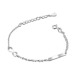 Wholesale 925 Silver Infinity Tag Kids Bracelet