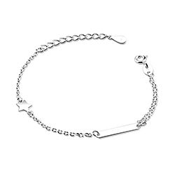 Wholesale Sterling Silver Plain Star Tag Kids Bracelet