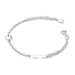 Wholesale Silver Plain Disco Coin Tag Kids Bracelet