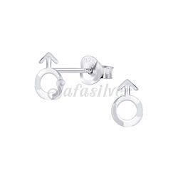 Male Sign Stud Silver Earrings