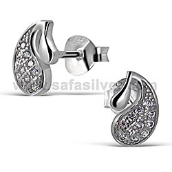 Wholesale Sterling Silver CZ Drop Micro Pave Stud Earrings