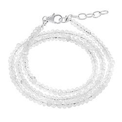 Wholesale 925 Sterling Silver Moonstone Wrap Chain Necklace 