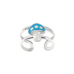 Wholesale 925 Sterling Silver Mushroom Enamel Toe Ring
