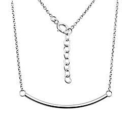Wholesale 925 Sterling Silver Bend Bar Necklace Chain 