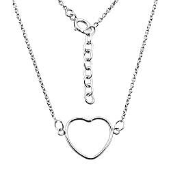 Wholesale 925 Sterling Silver Heart Charm Necklace Chain 