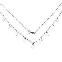 925 Silver Heart Charm Plain Necklace