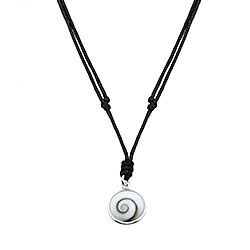 Wholesale Silver Adjustable Round Shiva Eye Rope Necklace