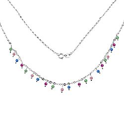 Wholesale Silver Mix Color Opal Bead Necklace
