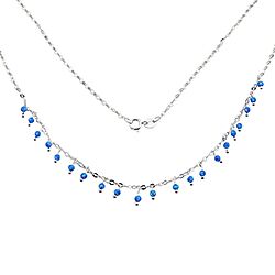 Wholesale Silver Blue Opal Beads Necklace