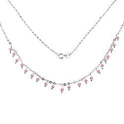 Wholesale Silver Pink Opal Beads Necklace