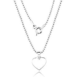 Plain Silver Heart Pendant Necklace