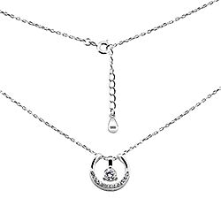 Wholesale Silver Cubic Zirconia Horseshoe Charm Necklace