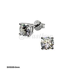  Wholesale 925 Sterling Silver Rhodium Genuine Crystal Stud Earrings 