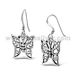 Wholesale 925 Sterling Silver New Butterfly Plain Earrings