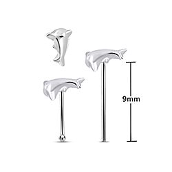 Silver Dolphin Nose Stud, Silver Nose Stud Wholesale