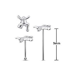 Sterling Silver Frog Nose Ring Stud