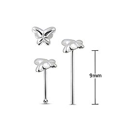 Silver Butterfly Nose Stud