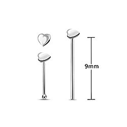 Heart Nose Stud Silver 20G (0.6mm)