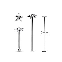 Silver Star Oxidized Nose Studs