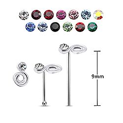 Curly S design Silver Nose Stud