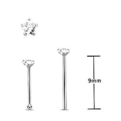 Wholesale 925 Silver Flower Cubic Zirconia Nose Stud