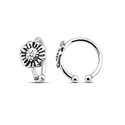 Wholesale 925 Sterling Silver Flower Ear Cuff Earrings