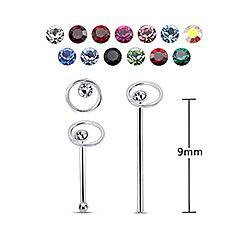 Round Silver Eye Nose Stud