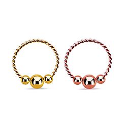 Wholesale Silver Gold Plated 3 Bead Nose Hoop