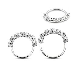 Wholesale Silver Seven Crystal Nose Ring