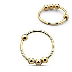 10mm Bali Nose Ring Gold Plated Tribal Hoop 22G Silver
