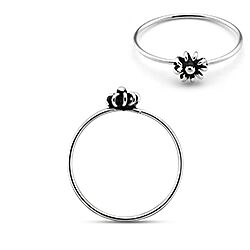 Wholesale 925 Silver Oxidized Flower Nose Hoop
