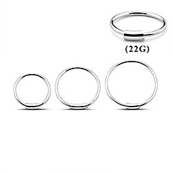 Silver Nose Hoops 22G (0.6 mm)