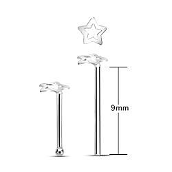 star cut nose stud silver