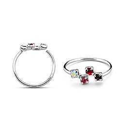 Sparkling Nose Hoops Silver