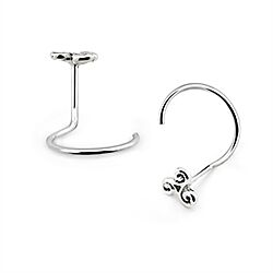 Oxidized Silver Trinity Nostril Screw, Silver Nose Screw ring