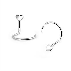 plain tiny heart nose screw 925 silver