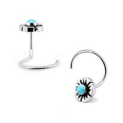 Wholesale 925 Silver Oxidized Turquoise Nose Screw