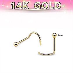 Wholesale 14k Gold 2mm Ball Screw Nose Stud