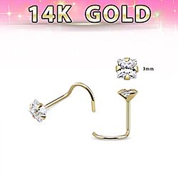 Wholesale 14K Gold 3mm Square Nose Screw